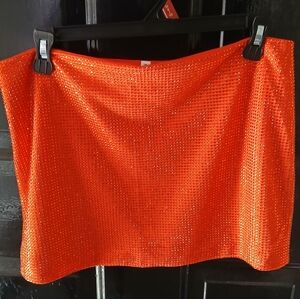 Womens Blingy Red Mini Skirt Size M Low Rise